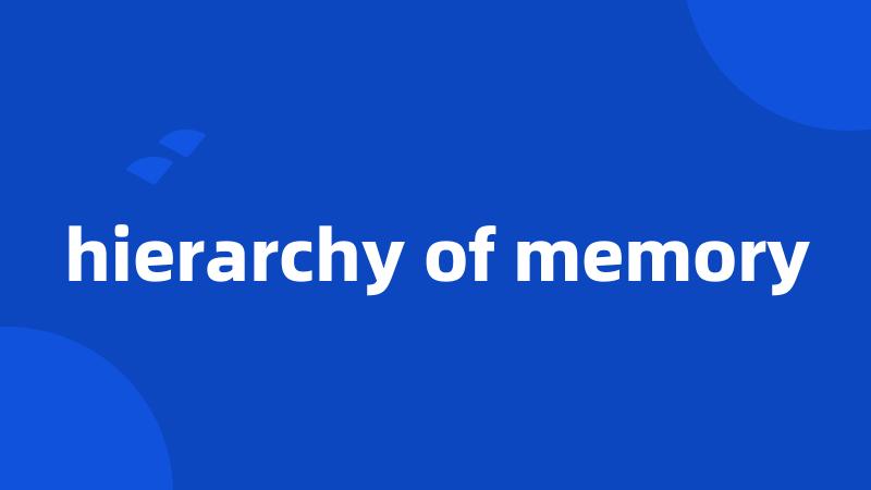 hierarchy of memory