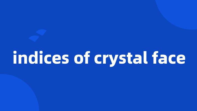 indices of crystal face