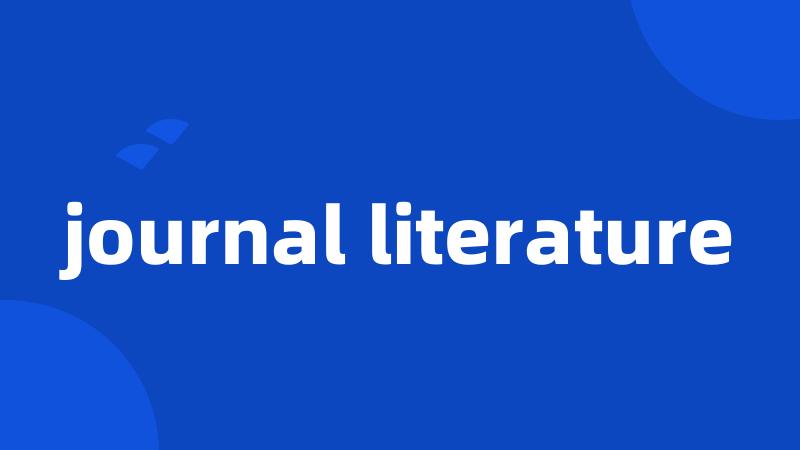 journal literature