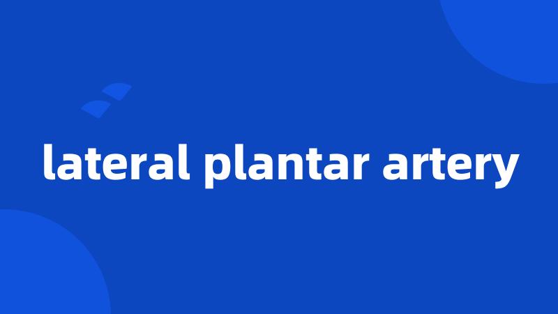 lateral plantar artery