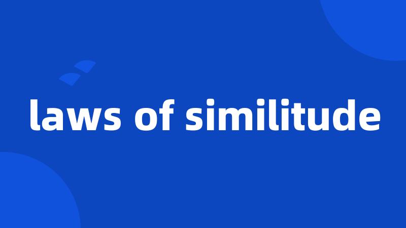 laws of similitude