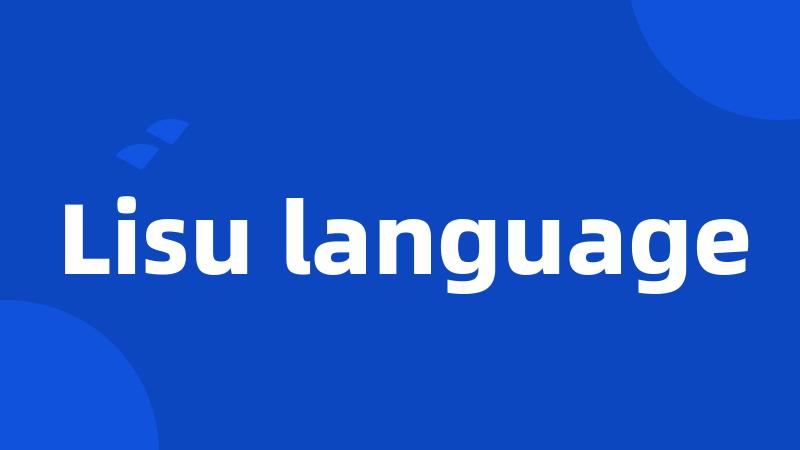 Lisu language