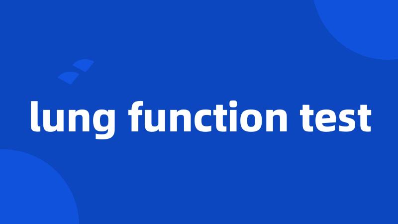 lung function test