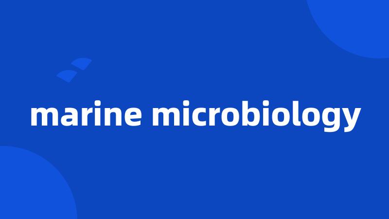 marine microbiology