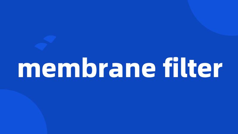 membrane filter