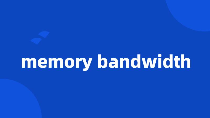 memory bandwidth