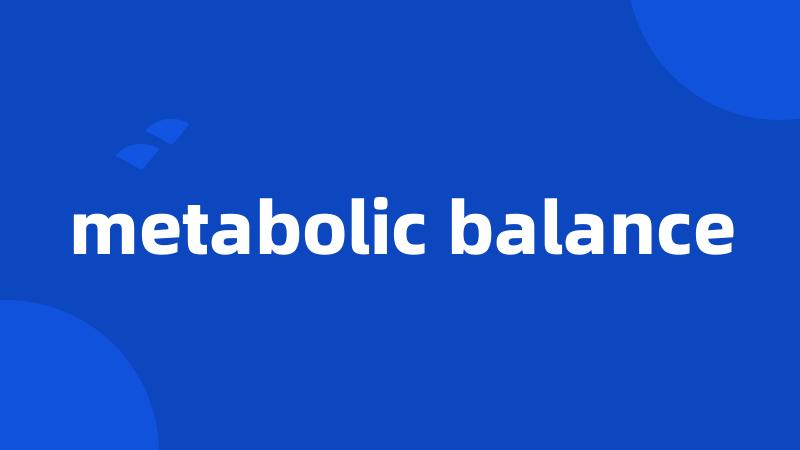 metabolic balance