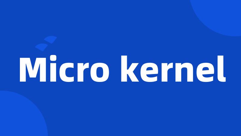 Micro kernel