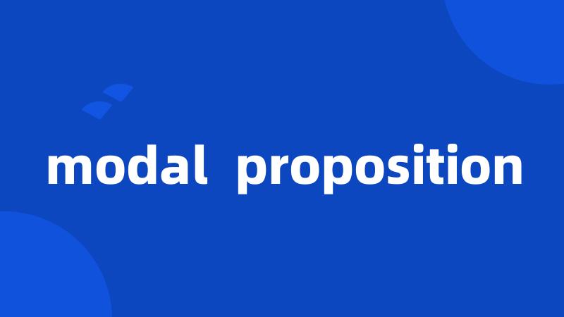 modal  proposition