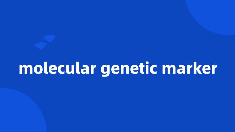 molecular genetic marker