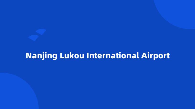 Nanjing Lukou International Airport