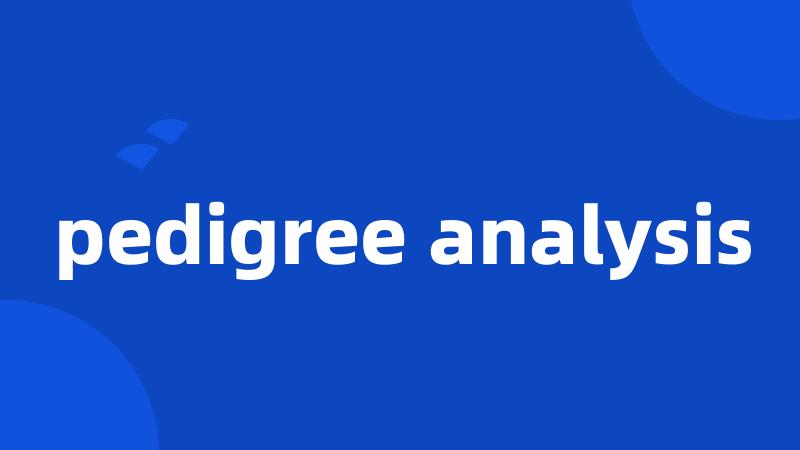 pedigree analysis