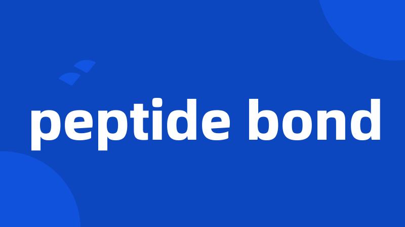 peptide bond