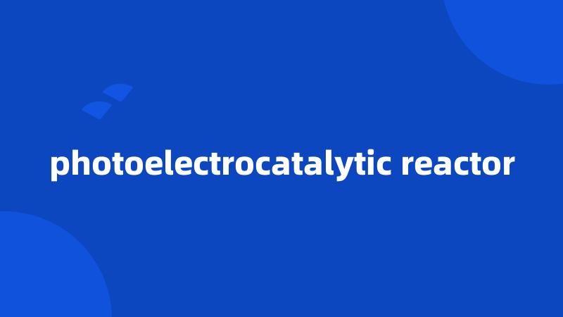 photoelectrocatalytic reactor