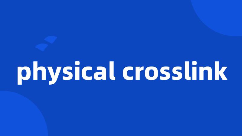 physical crosslink