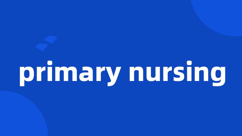 primary nursing