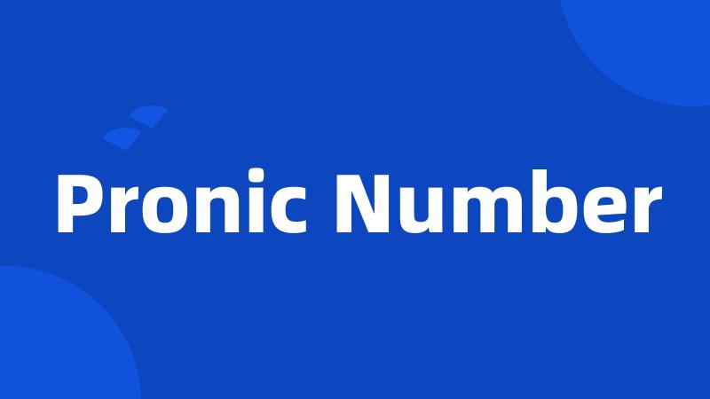 Pronic Number