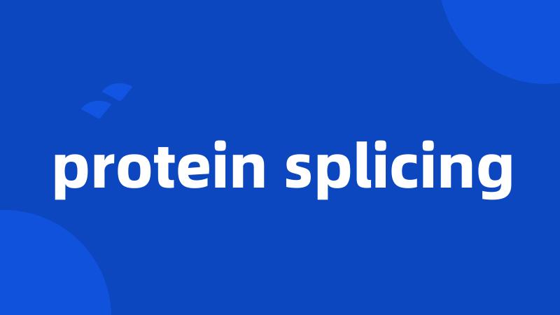 protein splicing