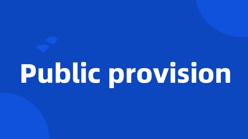 Public provision