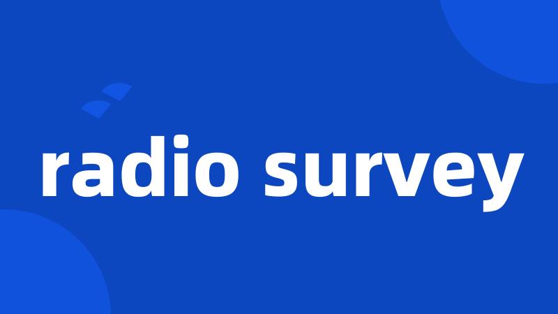 radio survey