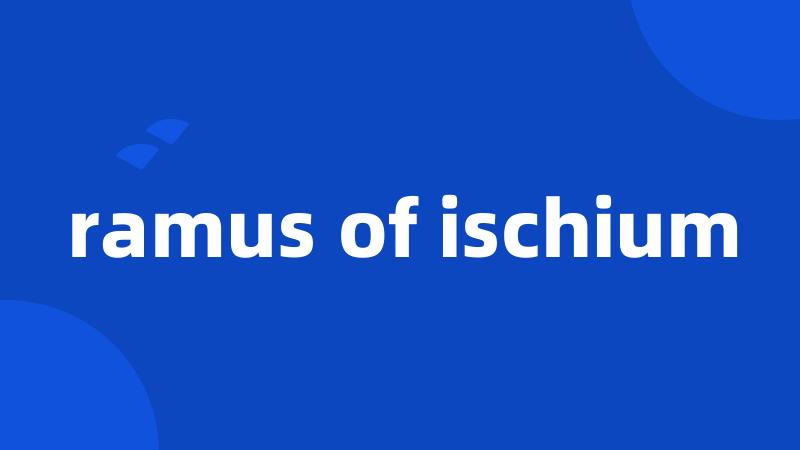 ramus of ischium