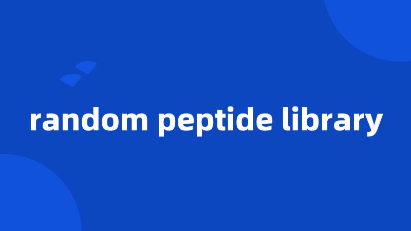 random peptide library