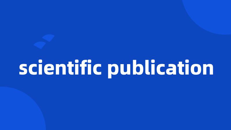 scientific publication