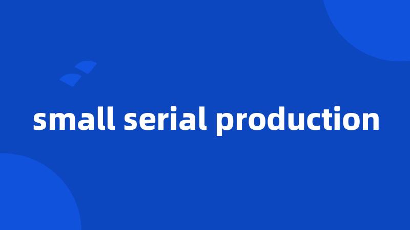 small serial production