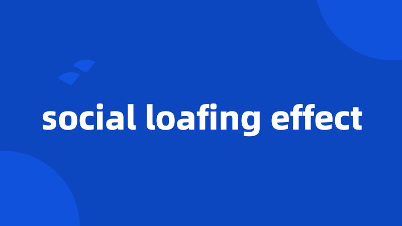 social loafing effect