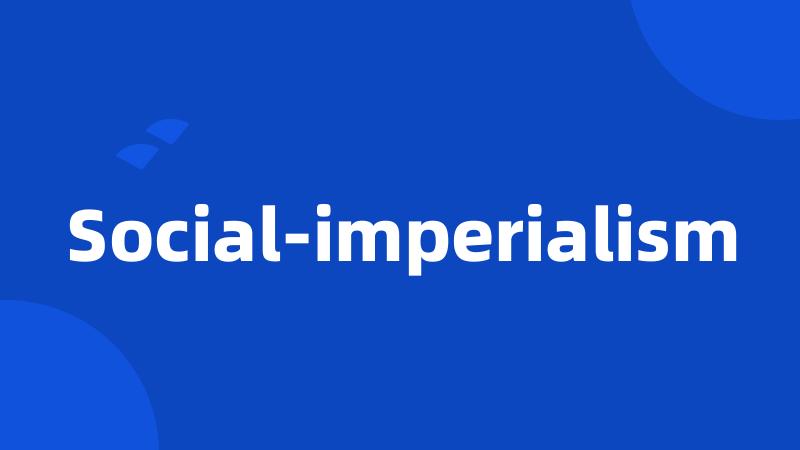 Social-imperialism