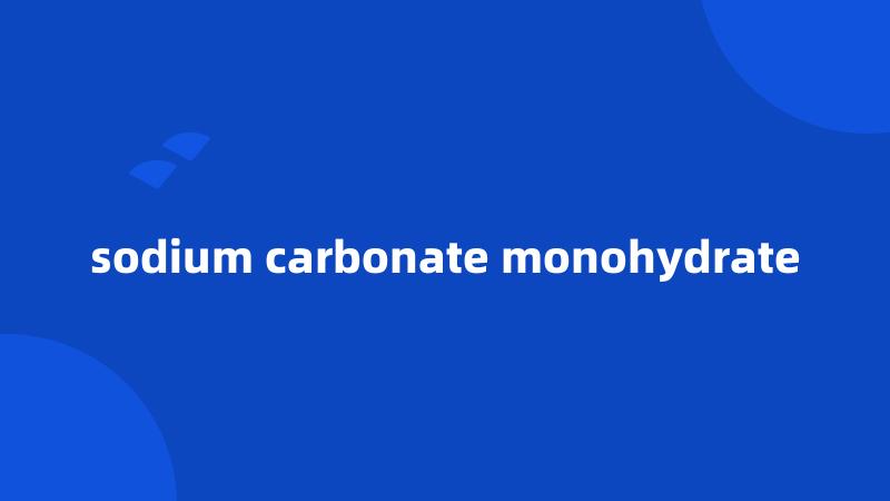 sodium carbonate monohydrate