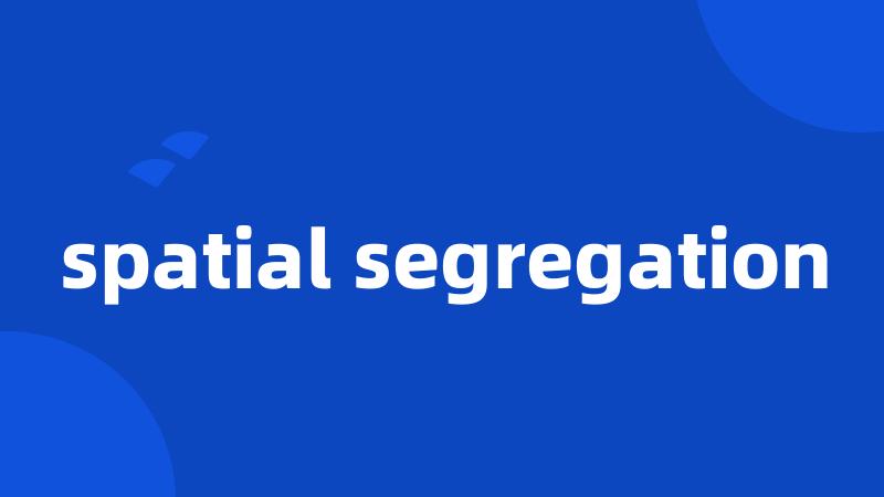 spatial segregation