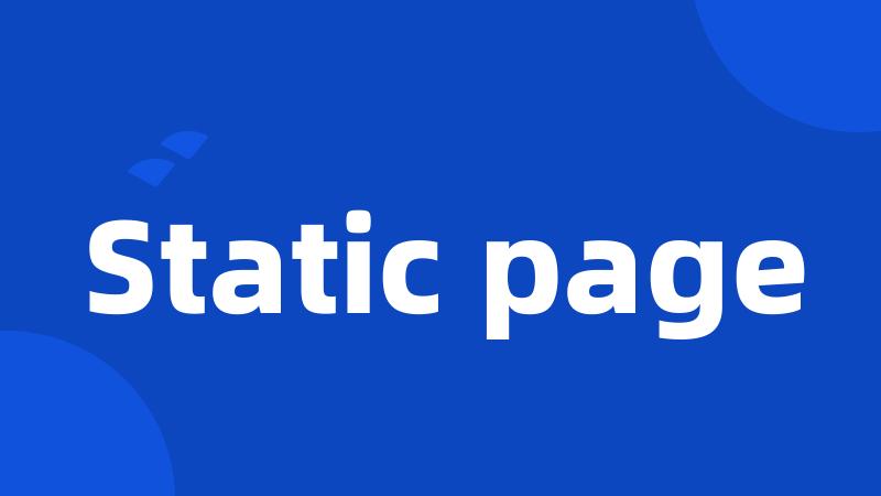 Static page