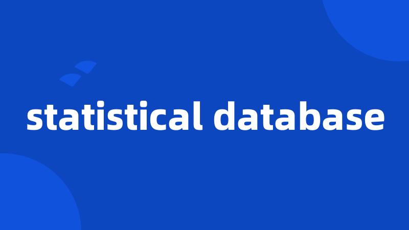 statistical database