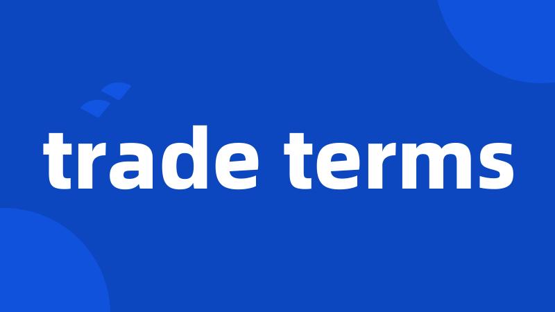 trade terms