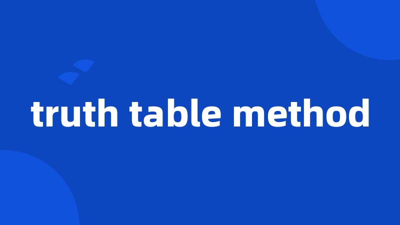 truth table method