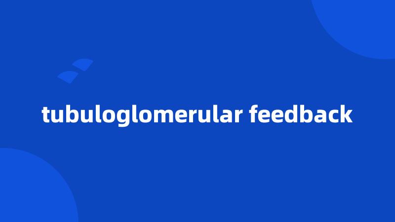 tubuloglomerular feedback