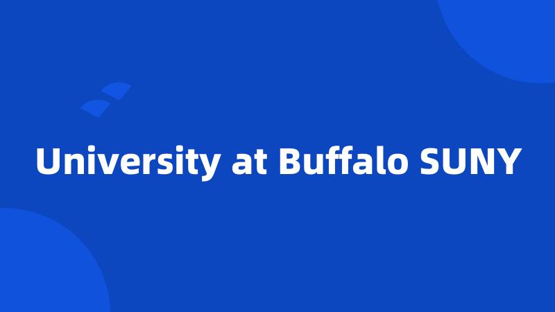 University at Buffalo SUNY