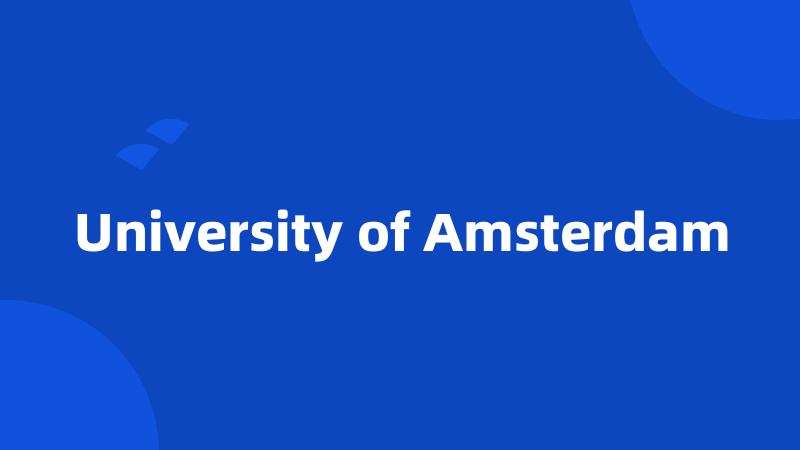 University of Amsterdam