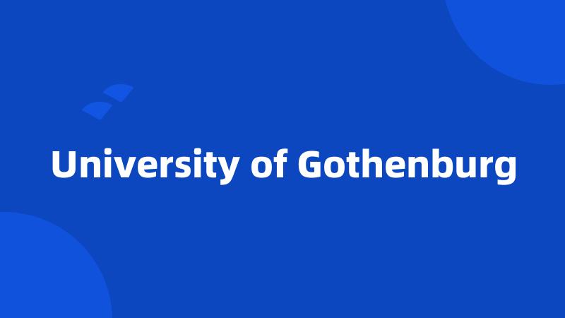 University of Gothenburg