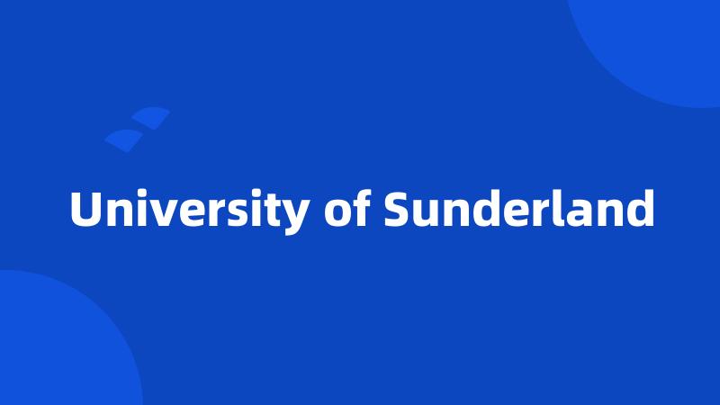 University of Sunderland