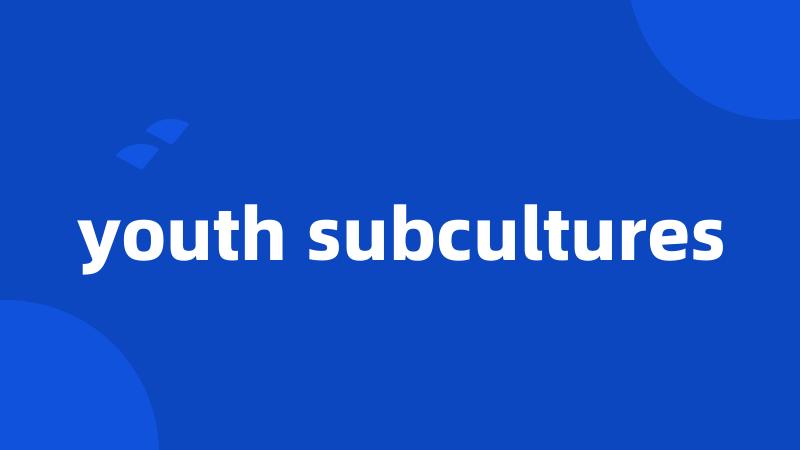 youth subcultures