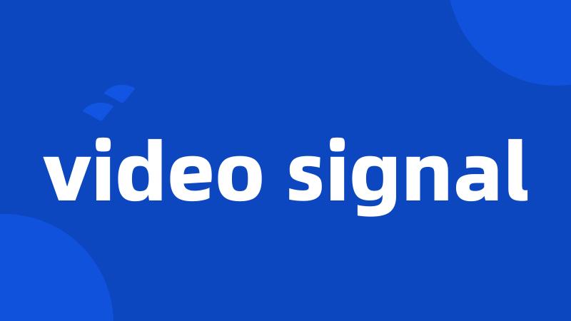 video signal