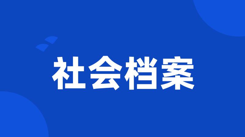 社会档案