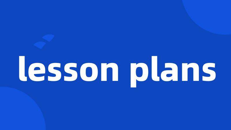 lesson plans