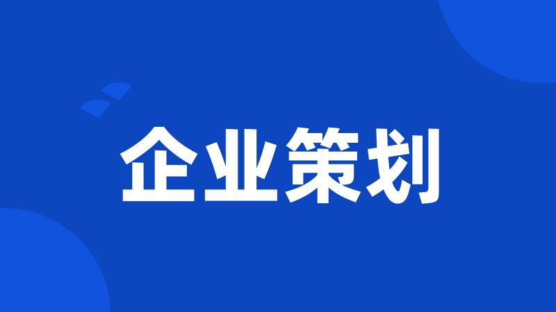 企业策划