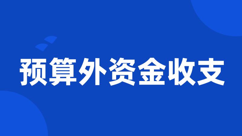 预算外资金收支