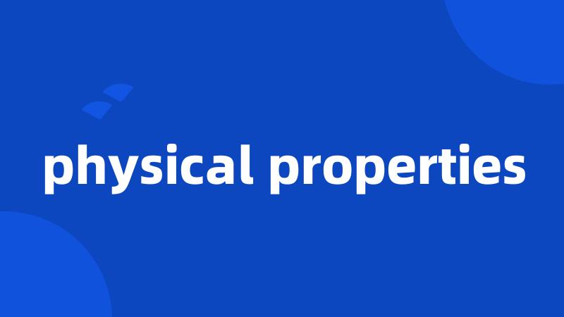 physical properties