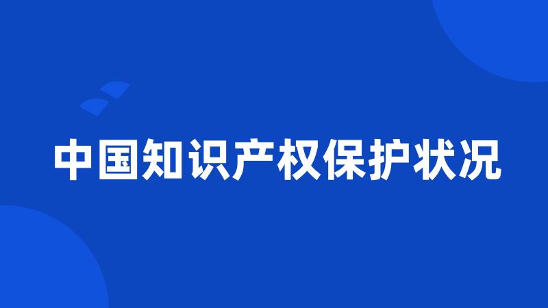 中国知识产权保护状况