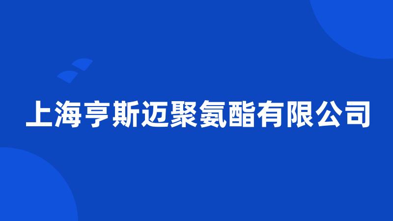 上海亨斯迈聚氨酯有限公司